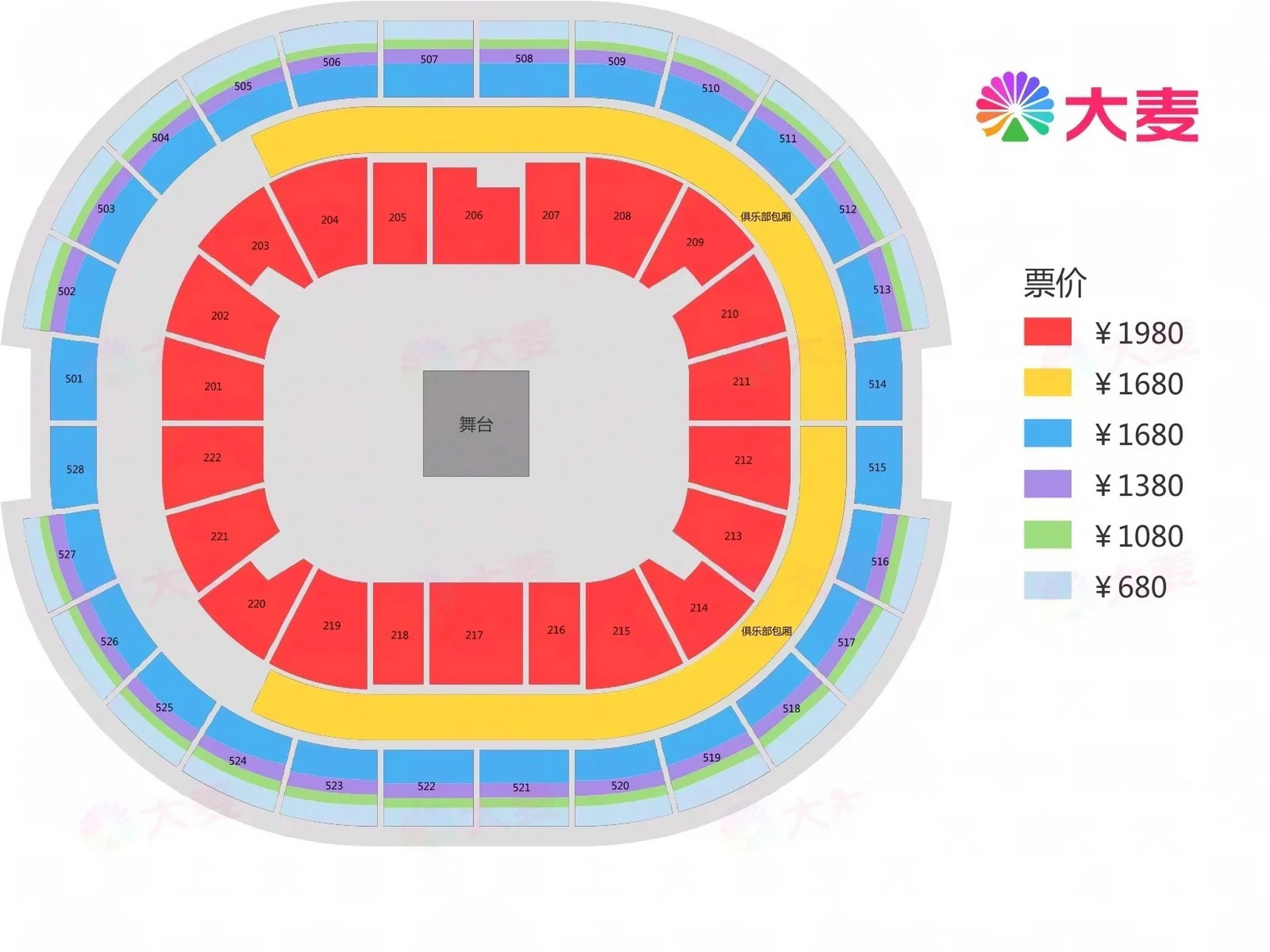 梅奔演唱会517区视角参考 最近肯定很多小伙伴抢到了演唱会的票或者