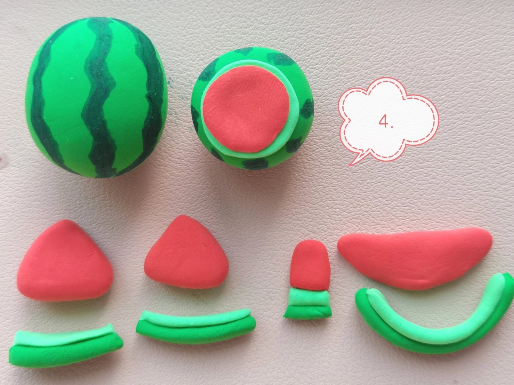 粘土|保姆级教程来喽—西瓜91 夏天到了 今天做个西瓜吧 #我的粘土