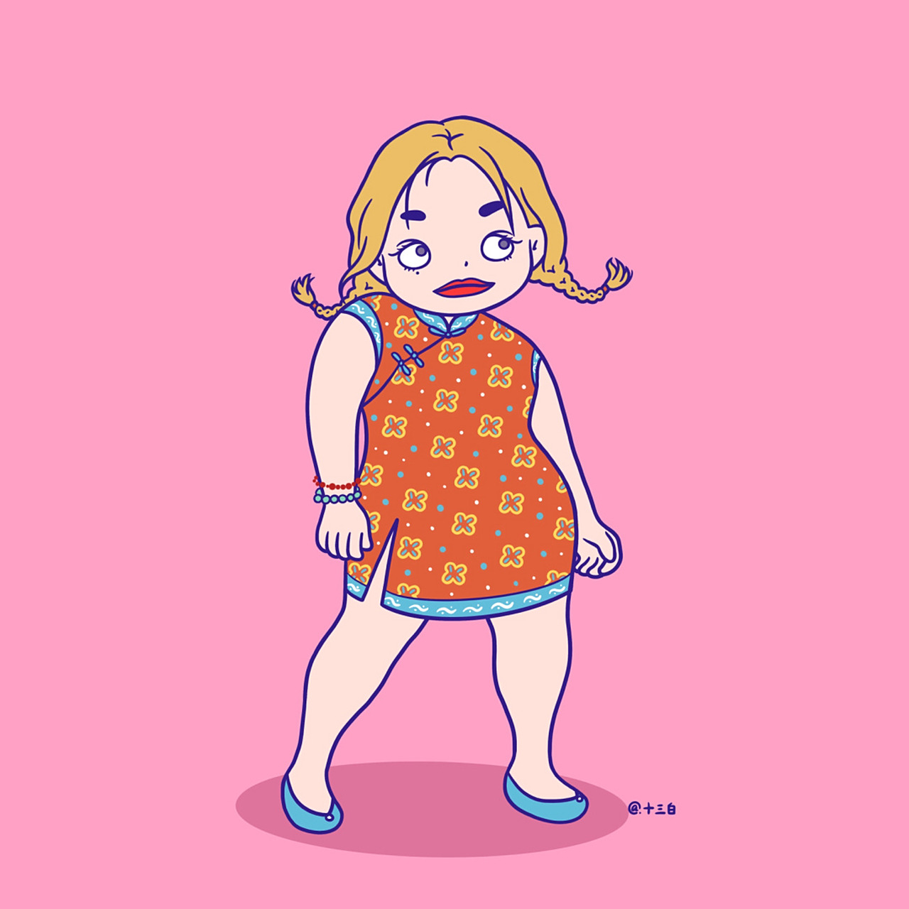 小胖丫头穿搭 第二波 角色设计 人物插画 #我是原创插画师