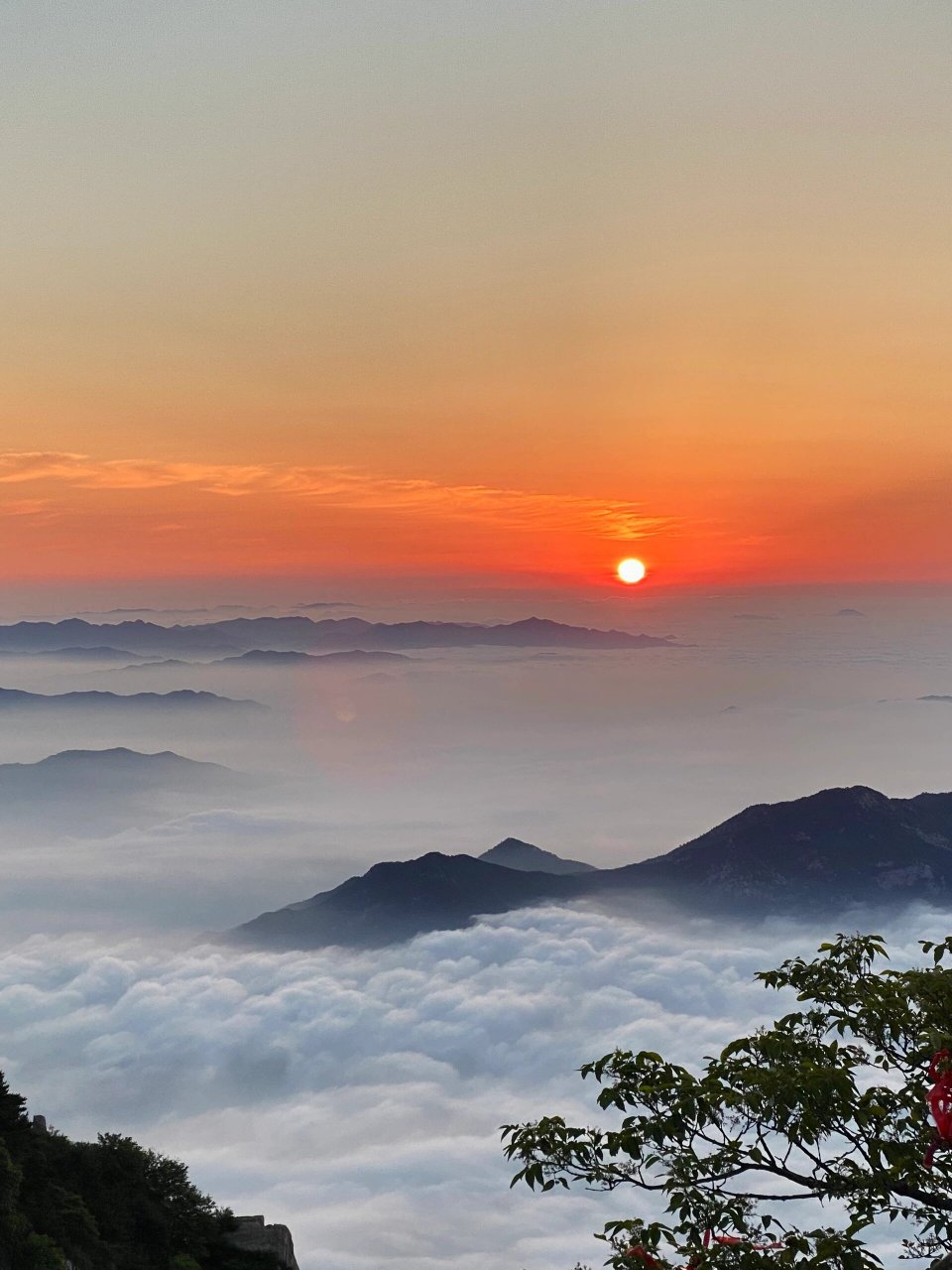 5日泰山云海日出🌅⛰️ 太好啦吧,23:00从红门出发1:30到达中天