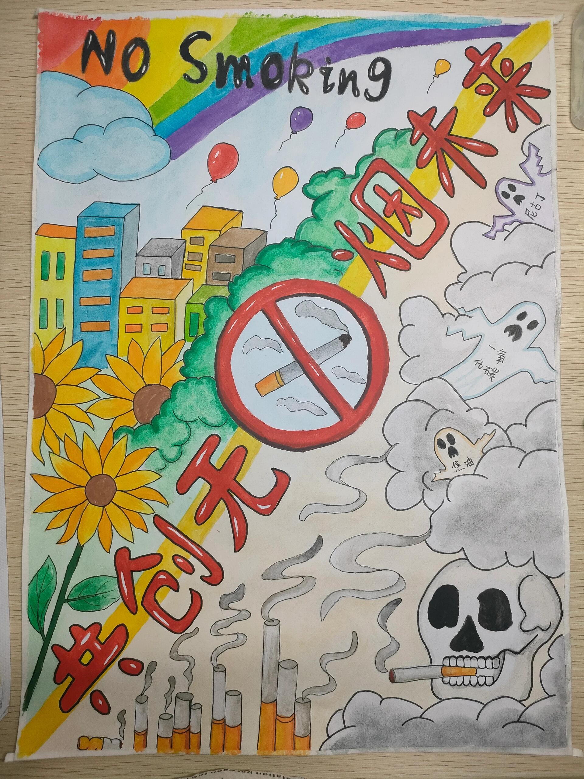 戒烟主题海报(手抄报)