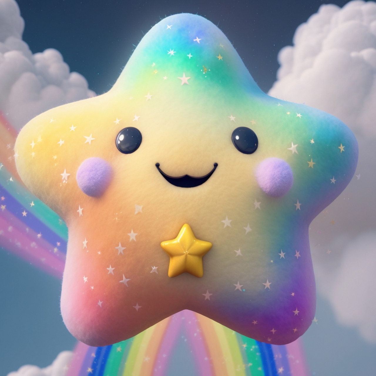 可爱的彩虹五角幸运星 彩虹色的五角幸运星真好看