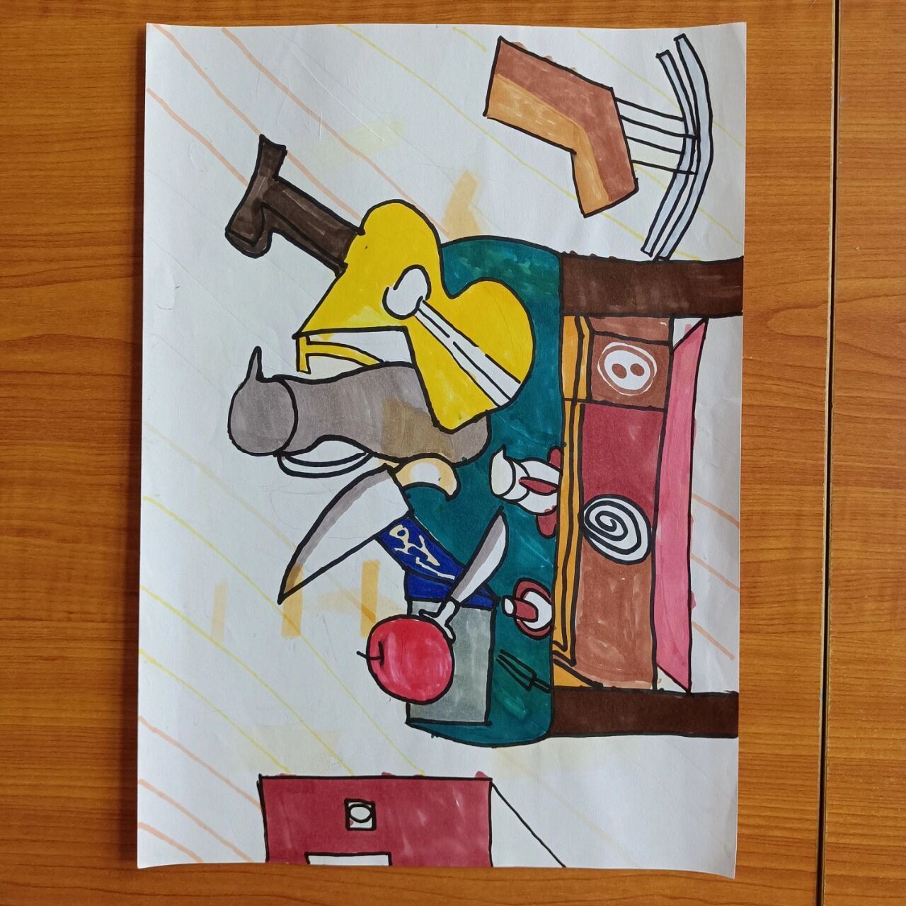 岭南版美术第8册第8课学生作品 8.变写生画为装饰画