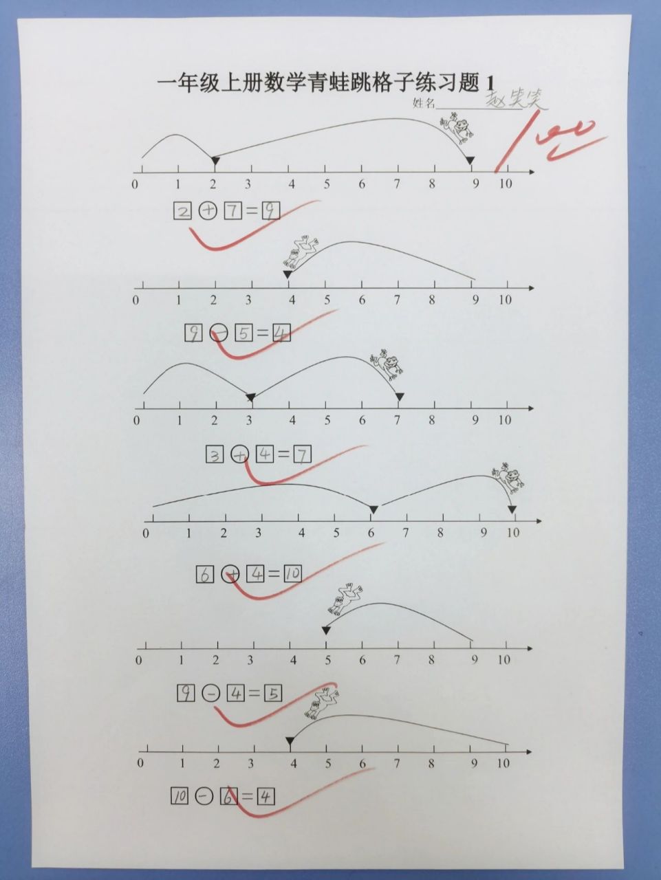 一年级数学必会(青蛙跳格子题) 一年级数学必会(青蛙跳格子题)