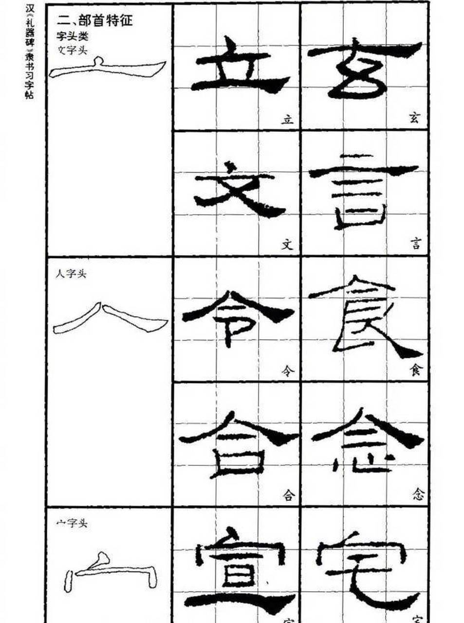 隶书的基本笔法图片