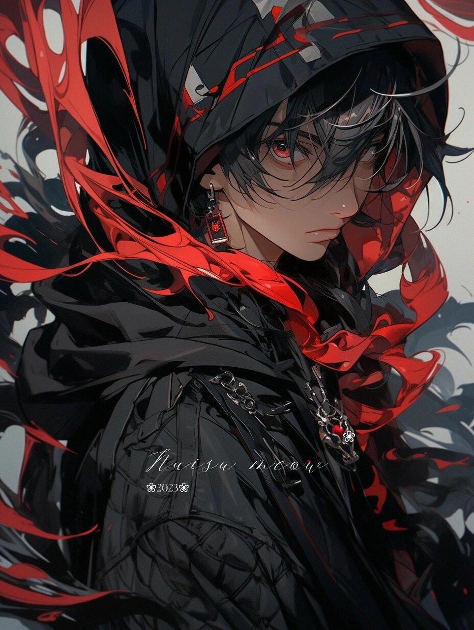 帅气男孩|潮酷冲击力画风红黑配色男生头像 99酷酷的帅气男头系列