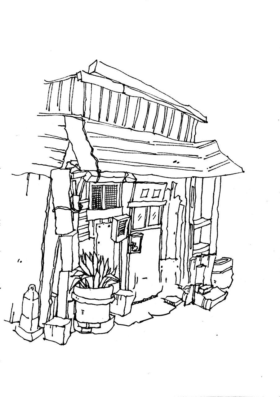 最近的钢笔画风景速写小房子合集