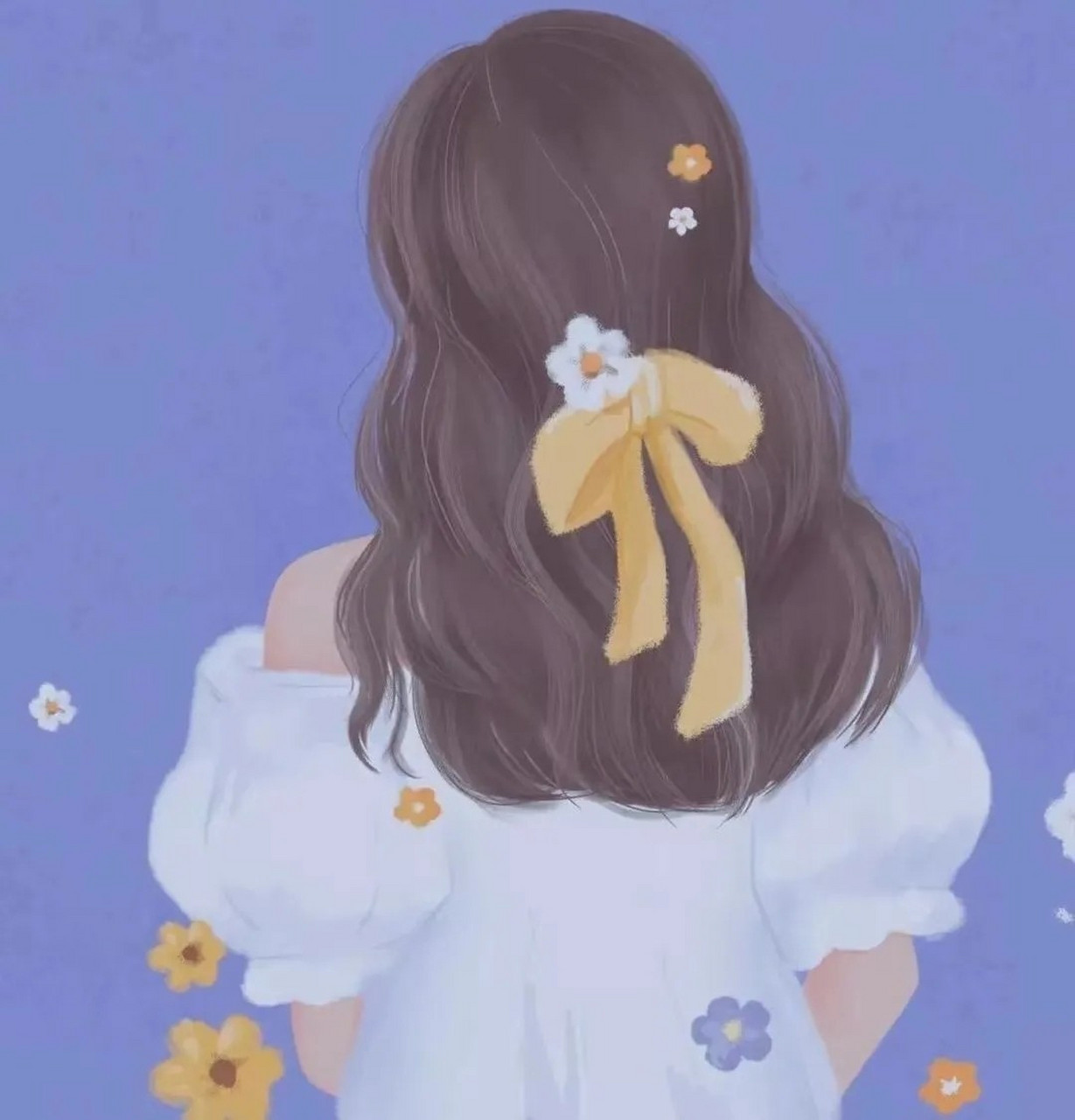 96人物背面图意境太美可爱卡通头像～348 可爱动漫小姐姐的背面图