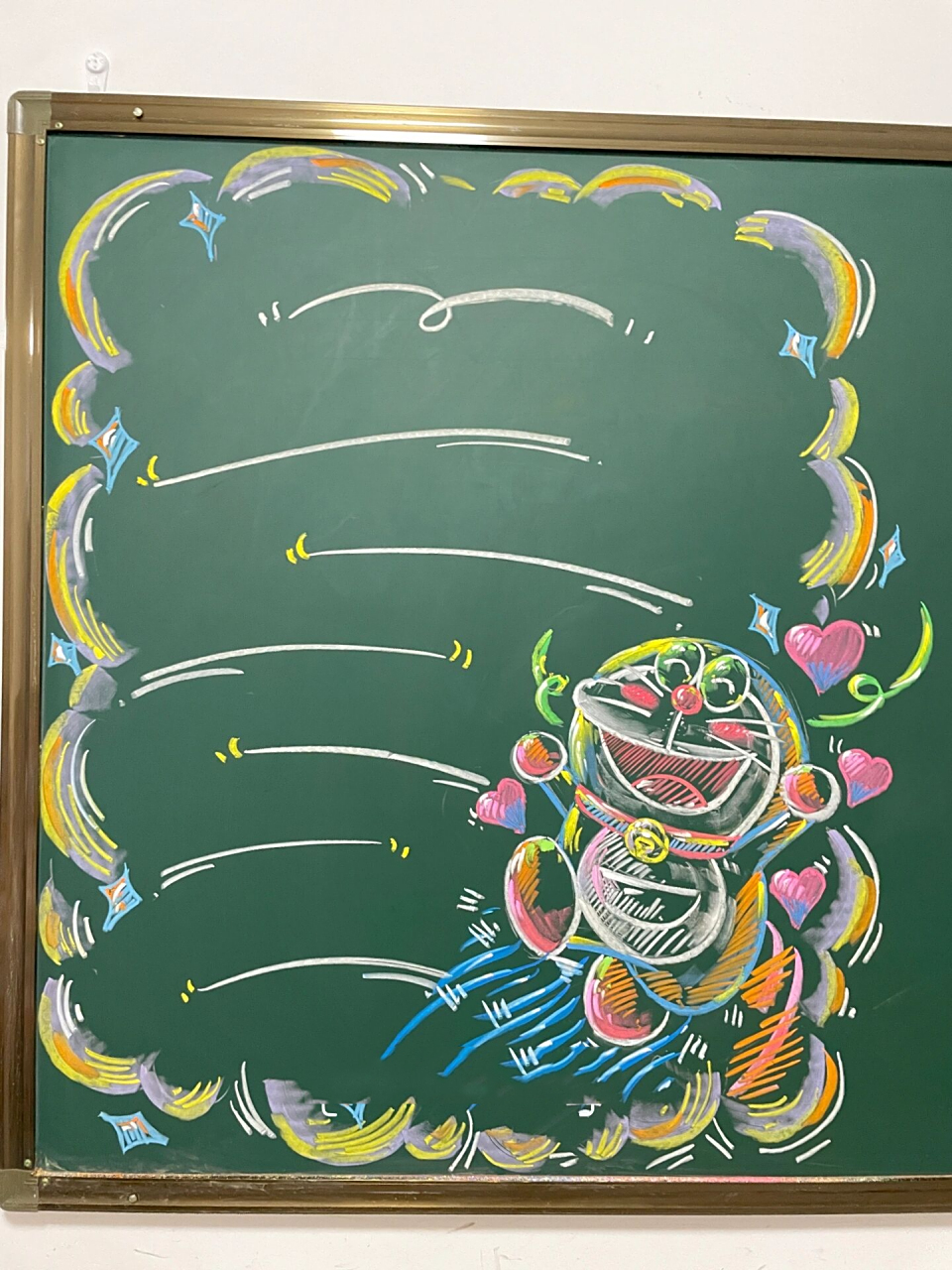 粉笔画(哆啦a梦黑板报边框设计) 可爱的哆啦呀