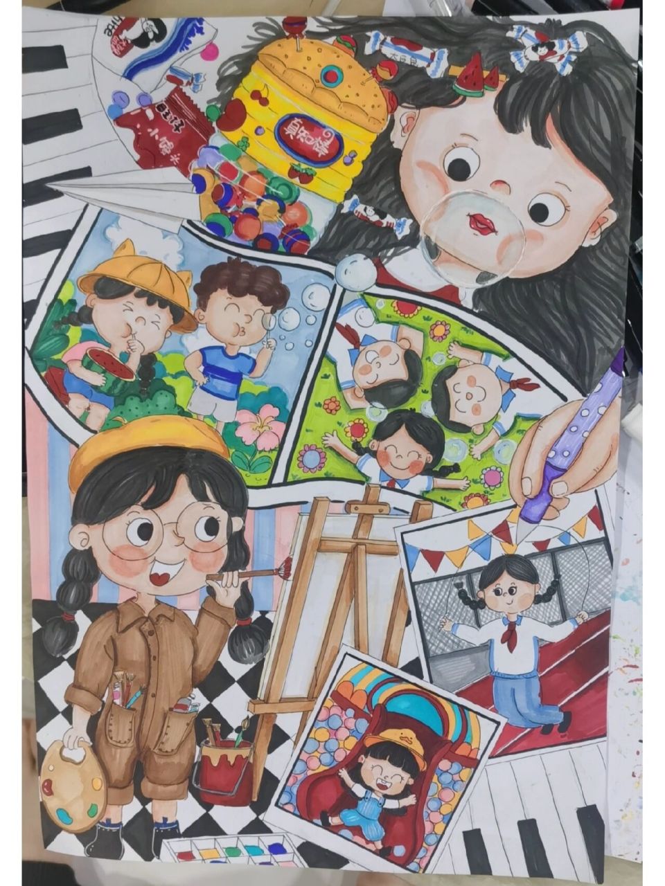 阳光童年儿童画