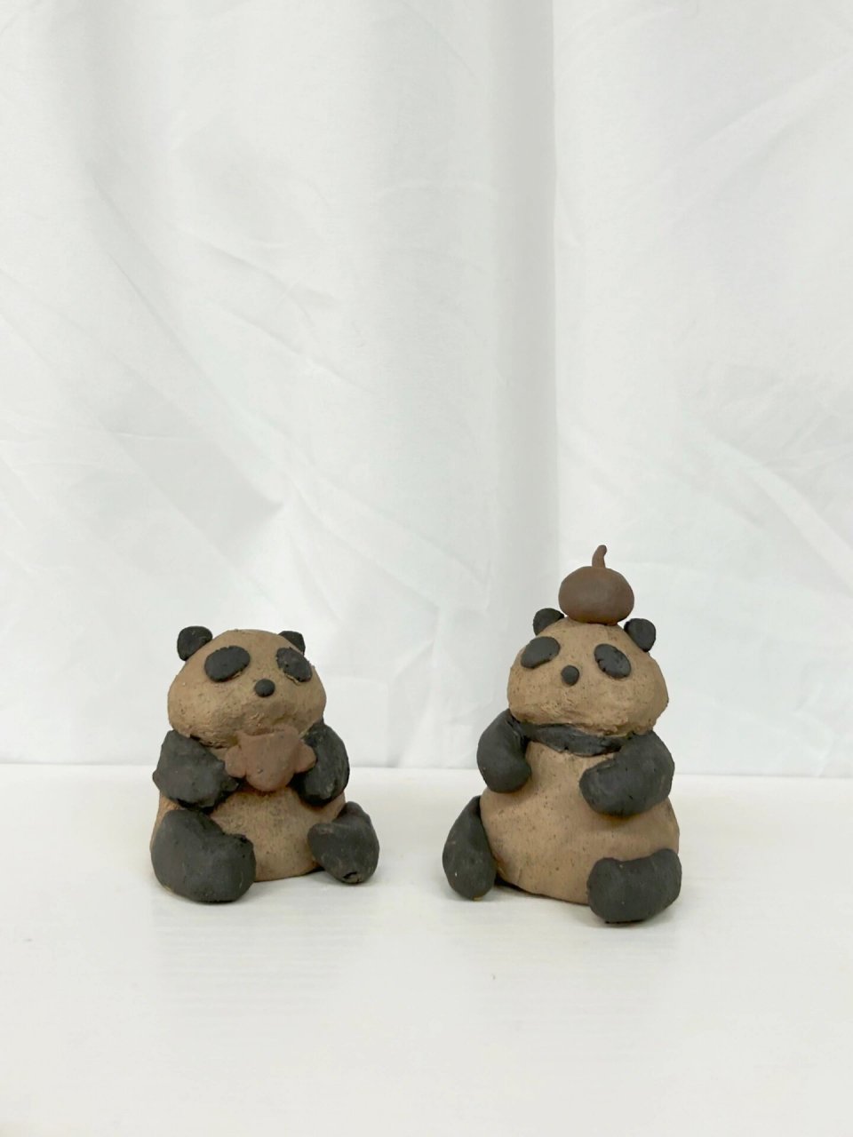 幼儿陶艺 手捏成型 小熊猫 #陶艺# #幼儿园陶艺# #陶艺diy# #手工陶艺