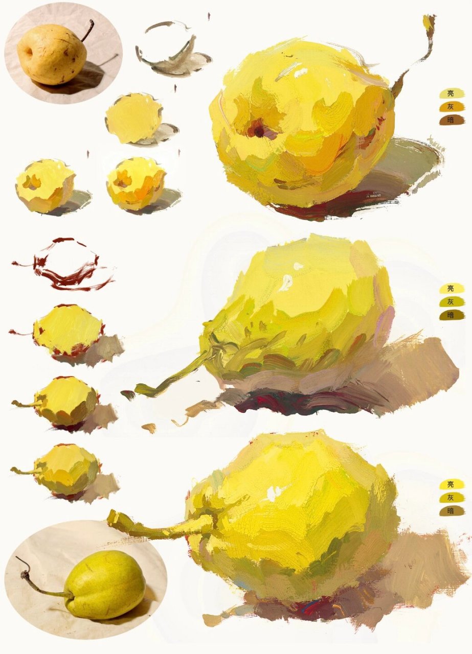 8815色彩静物【梨子的画法】 #鲁轩画室# #美术生的日常# #美术生