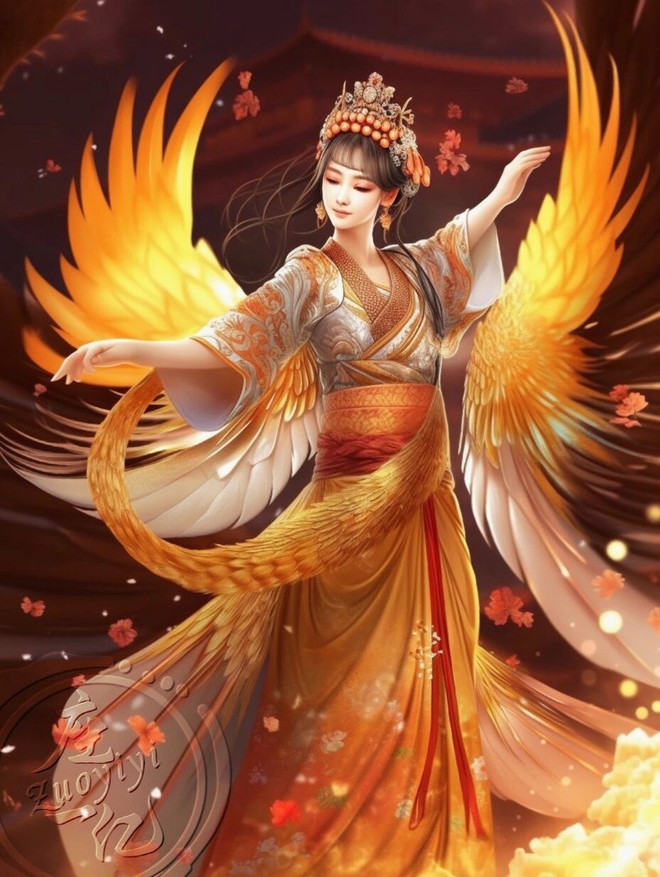 好多人喜欢的凤凰神女midjourney v5版·七张 昨天ai