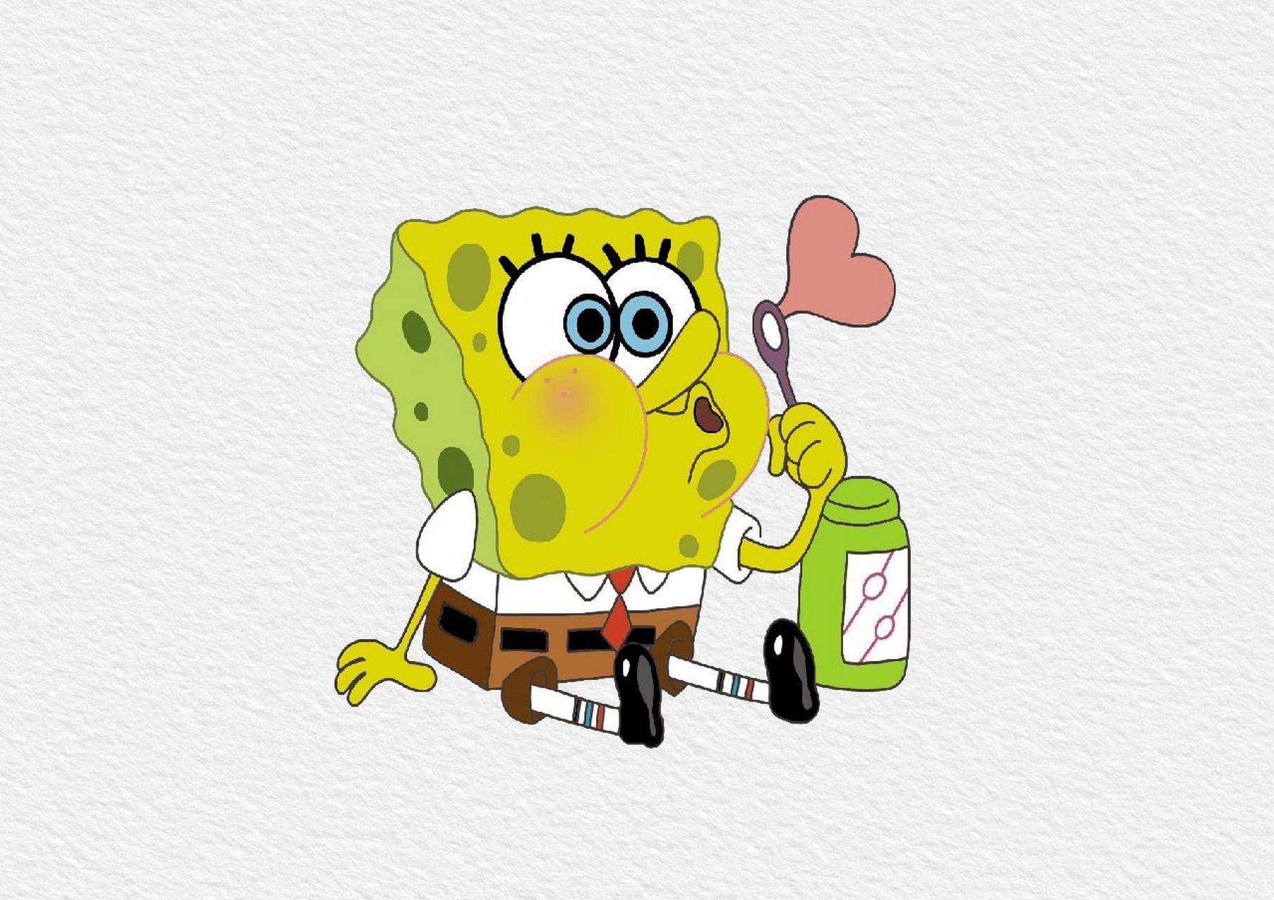 简笔画① | 海绵宝宝吹泡泡·上(内附过程) "你想让我教你点技巧吗