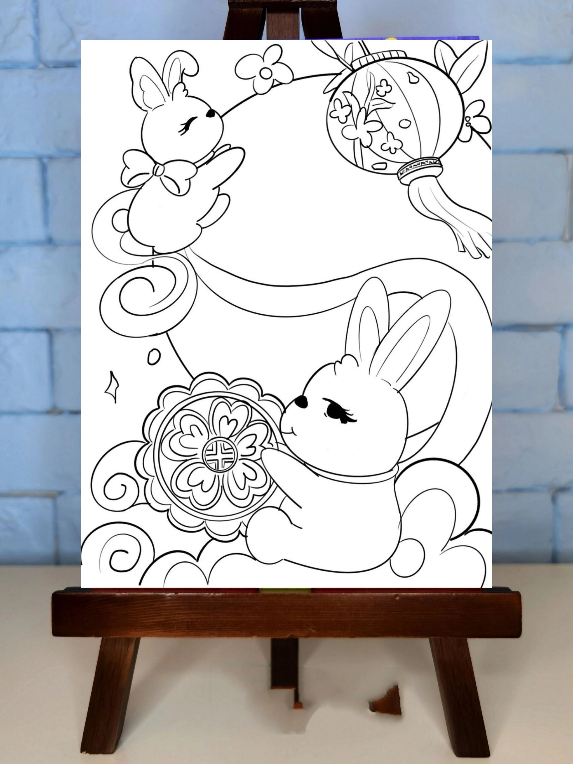 中秋节儿童绘画手抄报模板玉兔赏月 中秋节儿童绘画手抄报模板嫦娥