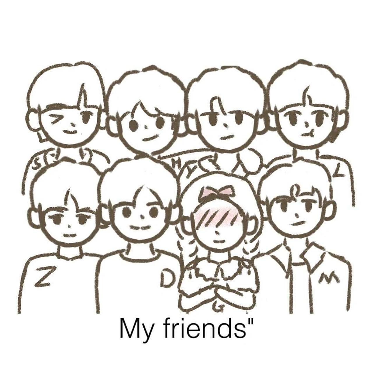 时代少年团 简笔画 自己随便画画的合照集