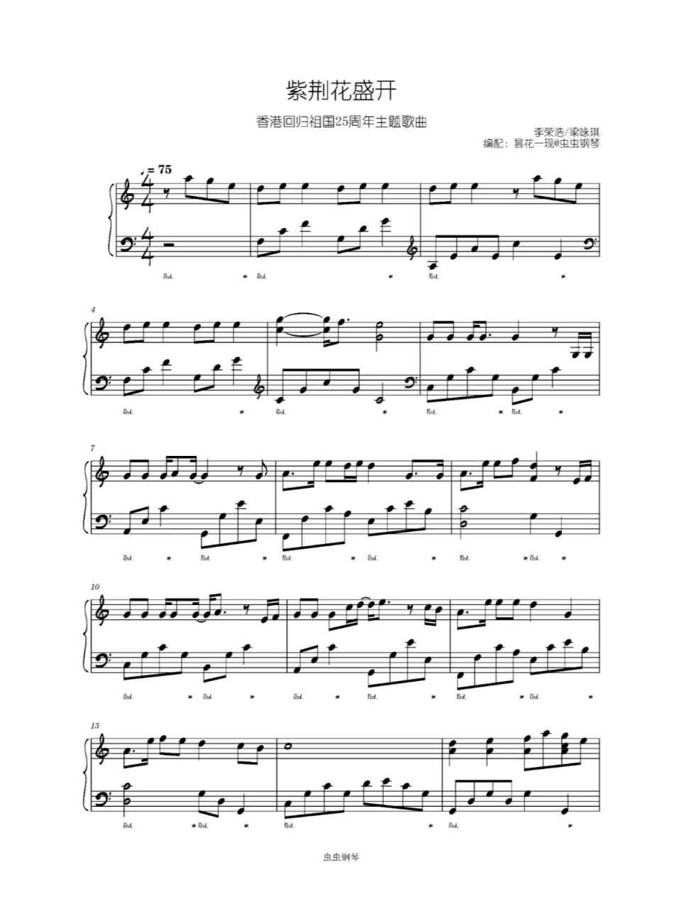 紫荆花盛开 c调