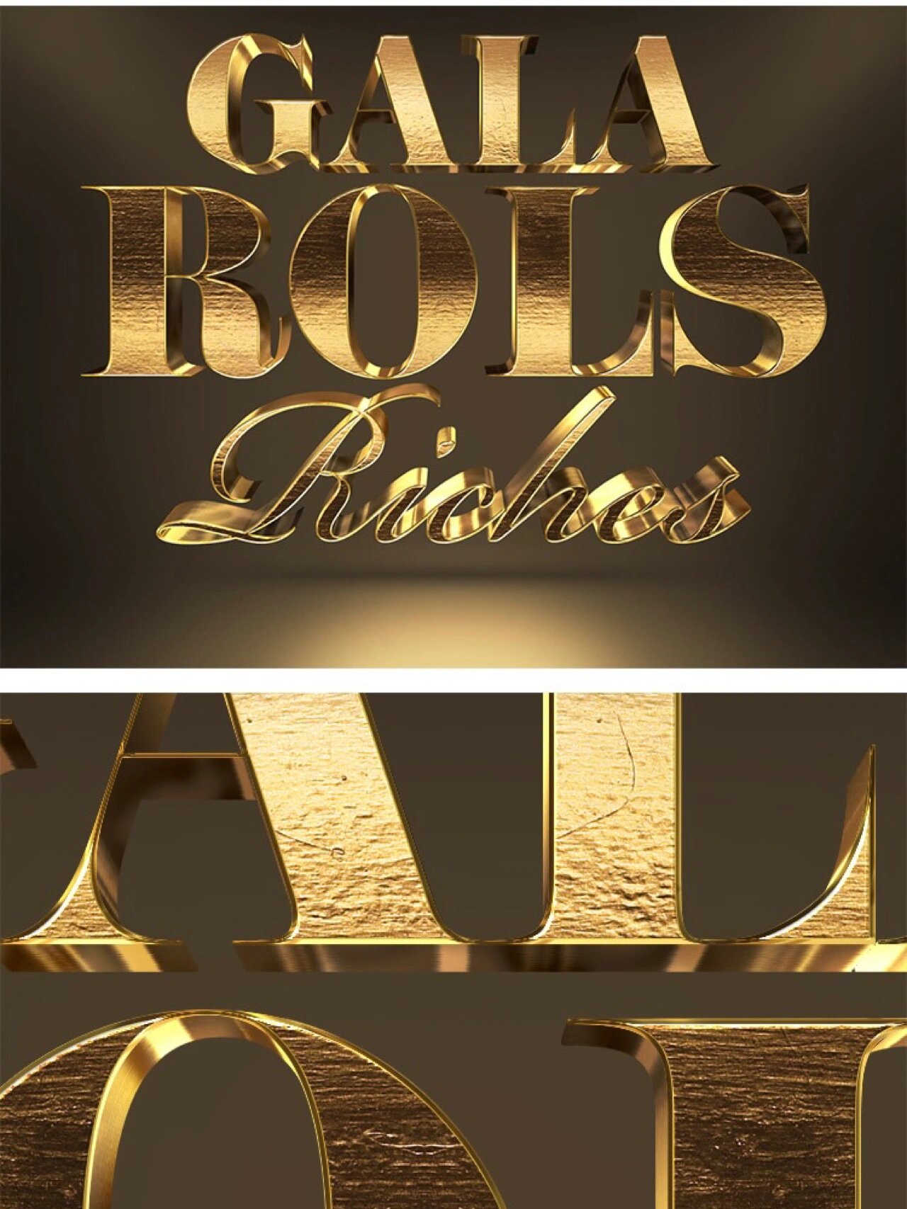 金色黄金质感3d立体字字体文字样机