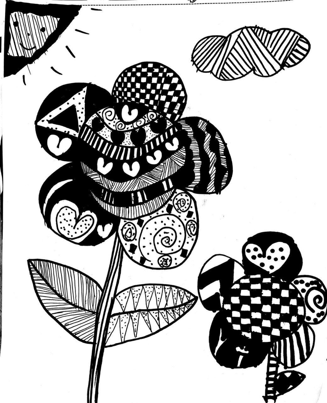 人教版美术三年级上|《黑与白》 学生作品:黑白创意画,黑白装饰画