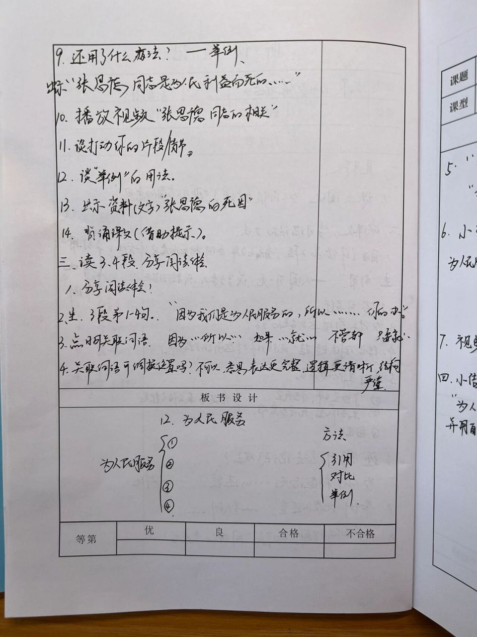 为人民服务笔记抄写图片