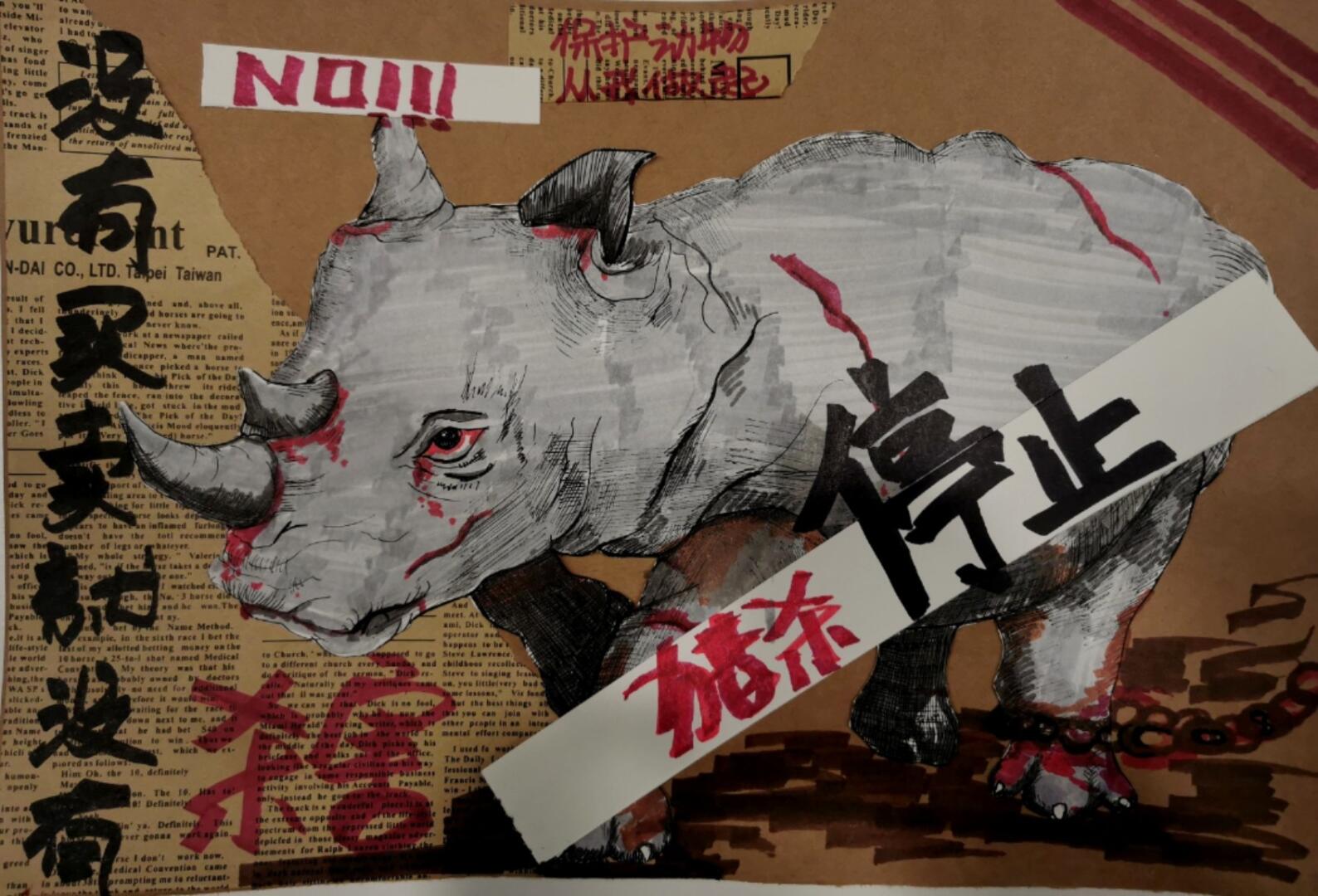 保护动物系列创意绘画