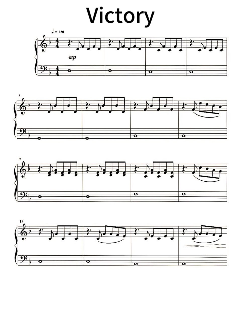 victory钢琴谱