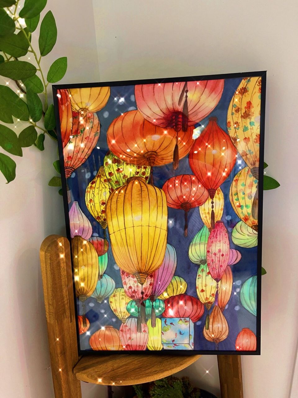 新年灯笼    气氛水彩画      愿新年,胜旧年,月与灯依旧!