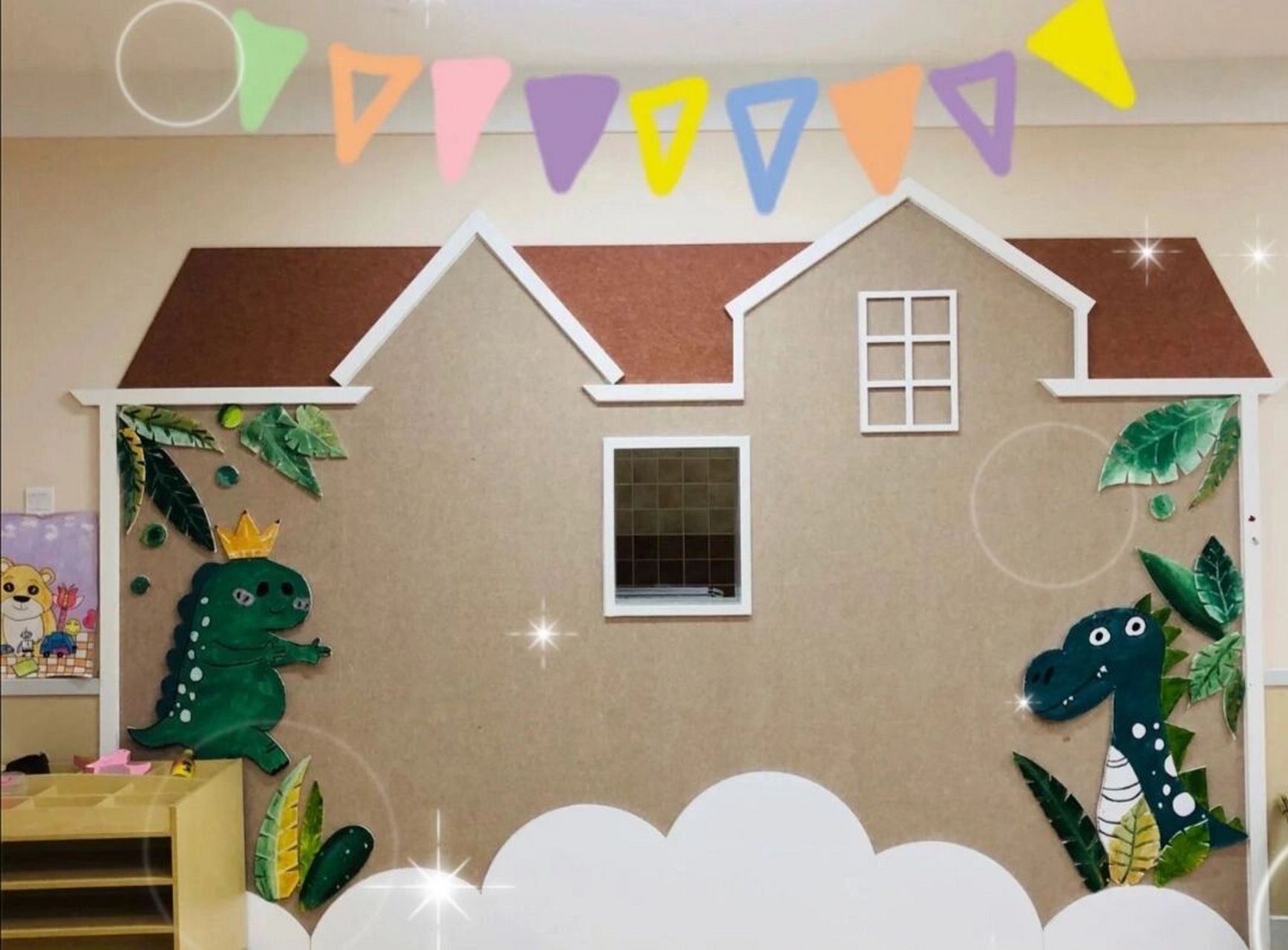 幼儿园森林主题环创7815 99森林恐龙风主题幼儿园环境布置 99