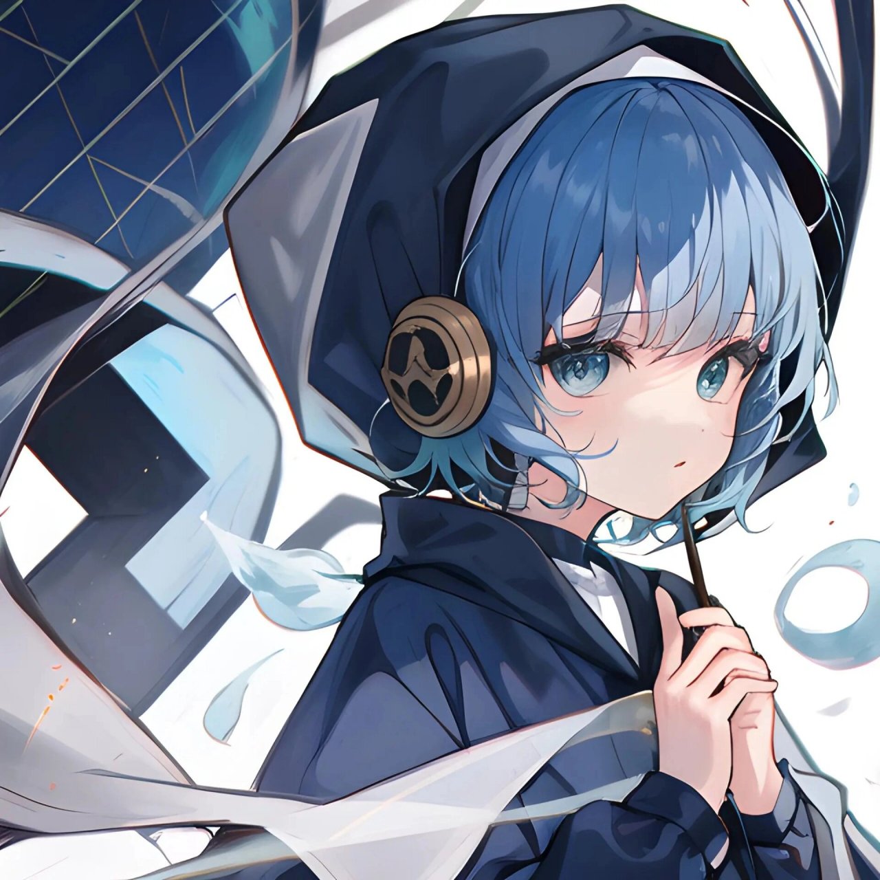 蓝发科技感头像!