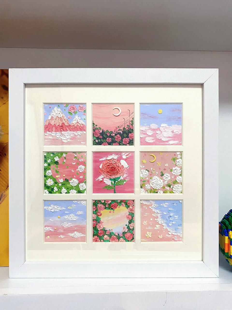 油画棒 i mini九宫格玫瑰93 油画棒:彩研/安美鲸 画纸:6×6 临摹自