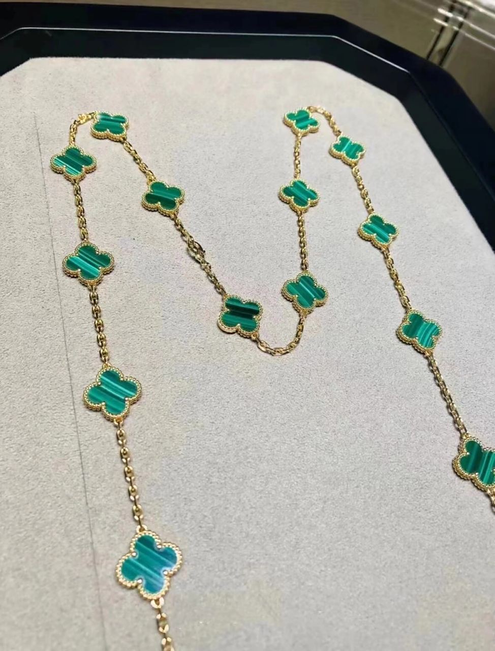 vca 梵克雅宝 孔雀石花项链