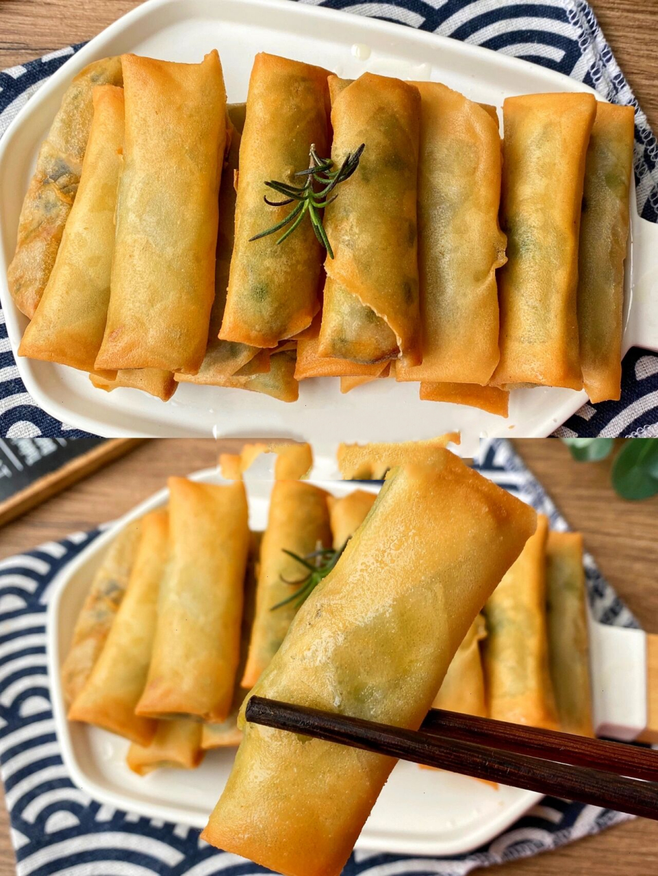 自制香酥可口油炸春卷7515巨美味比买的还好  集美们吃春卷啦!