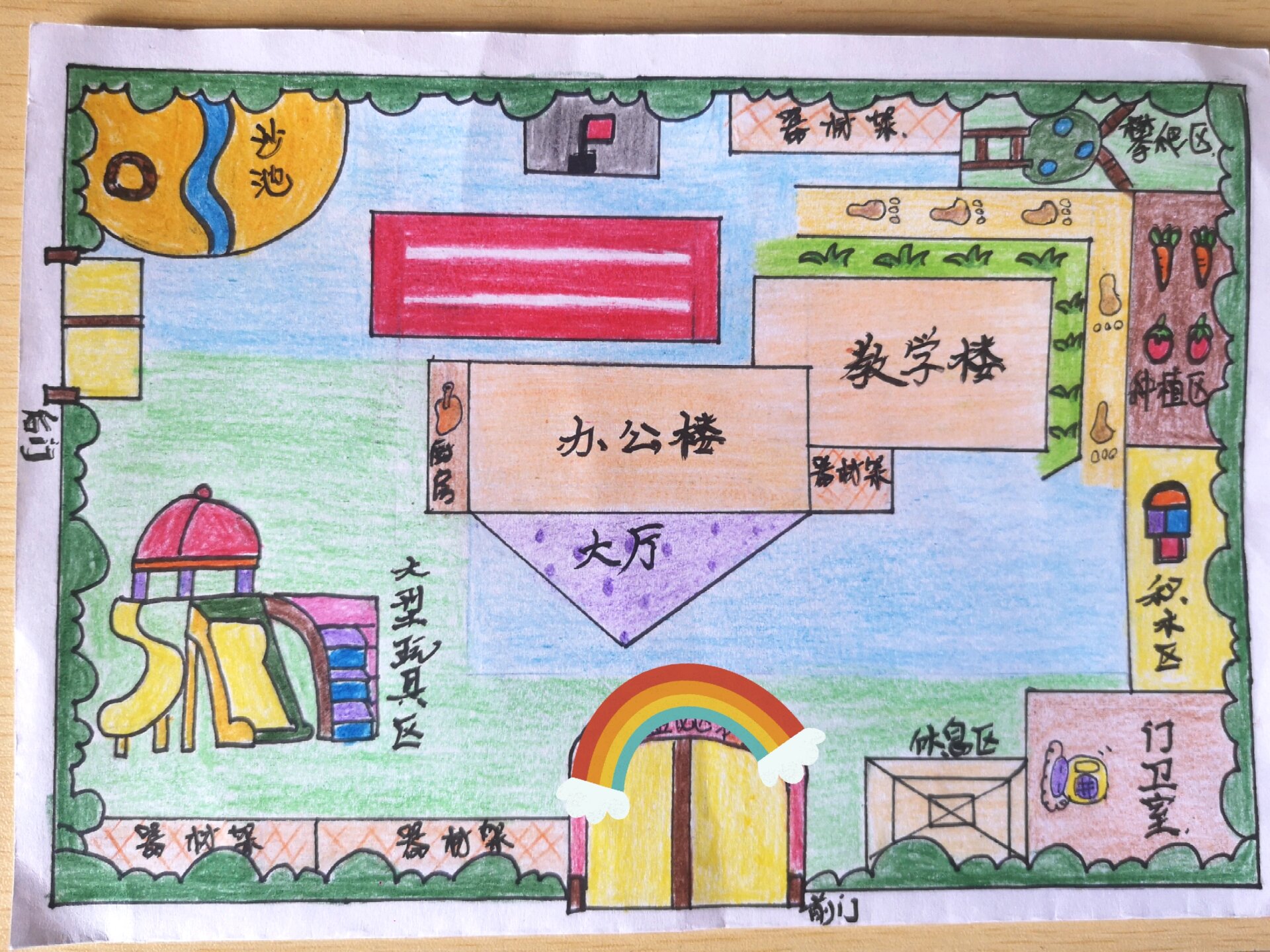 幼儿园平面图:户外环境和室内活动室