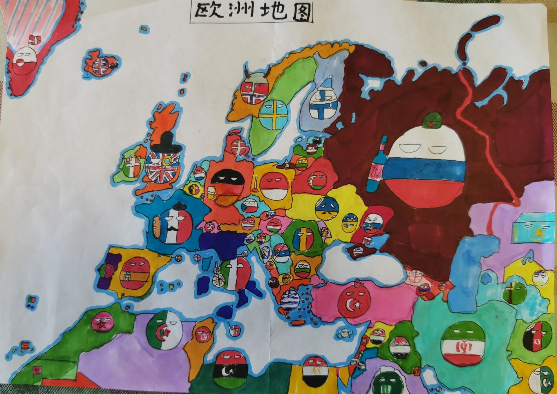 手绘欧洲地图