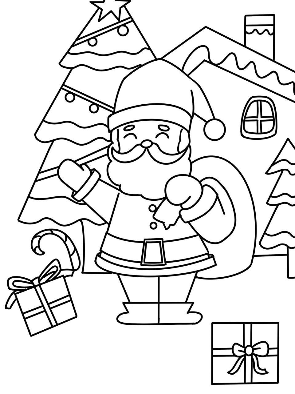 圣诞老人圣诞树 儿童创意画 简笔画 适合4～6岁的小孩子哦#儿童简笔画