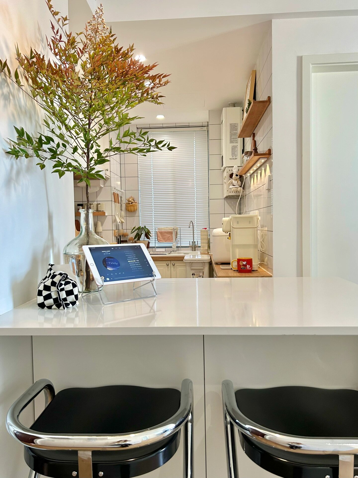 46㎡小户型吧台餐桌一体也太实用了吧!