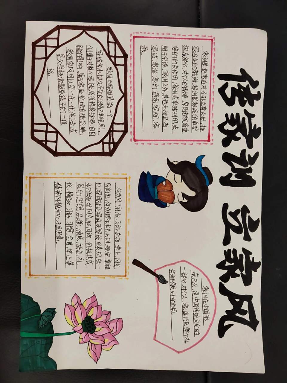 《传家训   立家风》手抄报 《传家训   立家风》手抄报