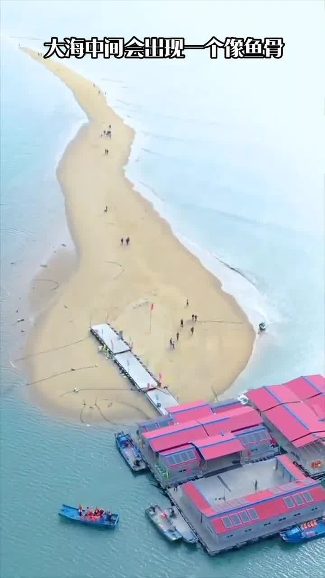 鱼骨沙洲位于东山岛旗下村,是一块大自然馈赠的神奇沙洲.从高空