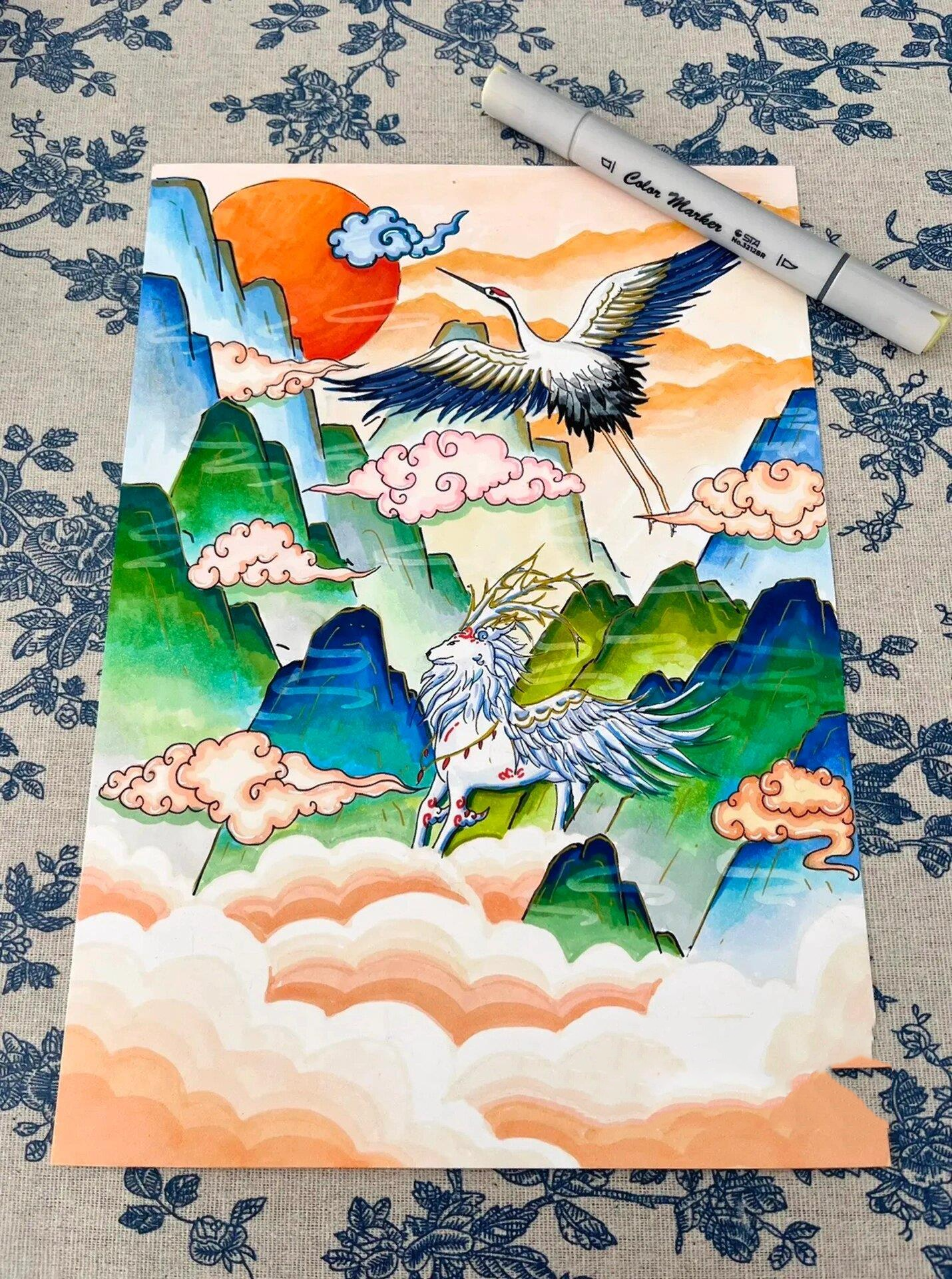 马克笔绘画『山海经』