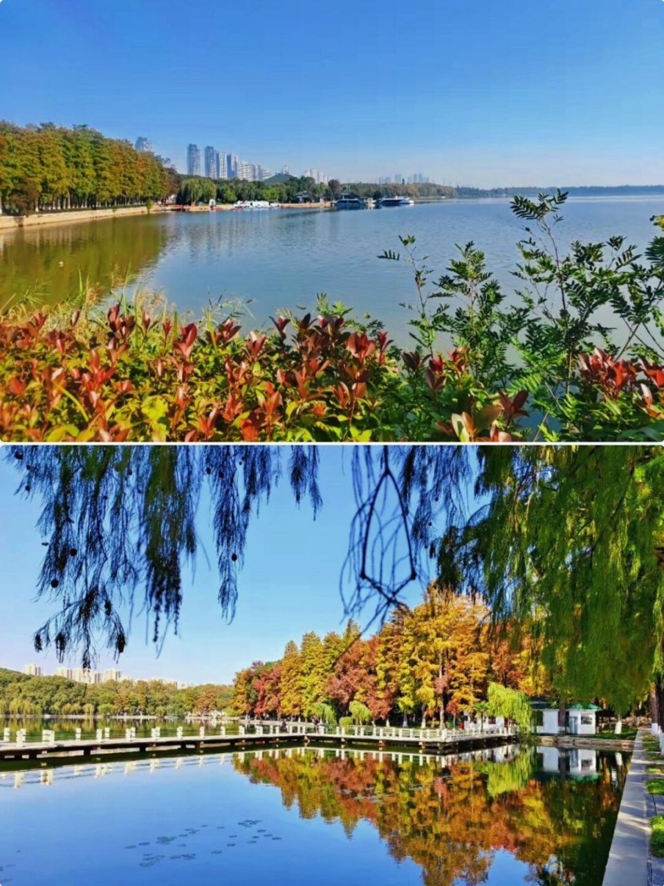 96东湖旅游区由听涛,磨山,落雁,吹笛景区组成,每个景区都有其独特的