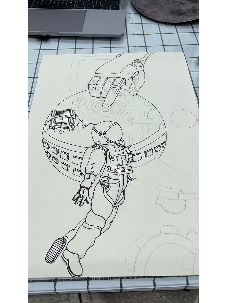 科技黑白画 临摹 科技感很强的黑白装饰