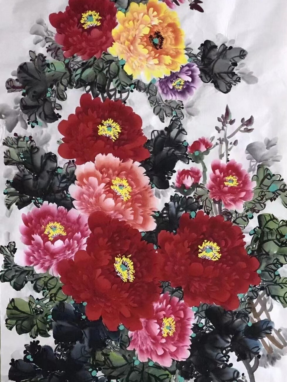 陈芬清🔥四尺牡丹🔥140×70cm 纯手绘