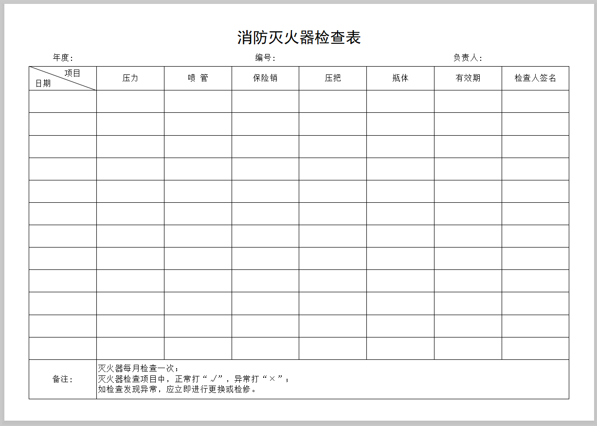 灭火器检查周期图片