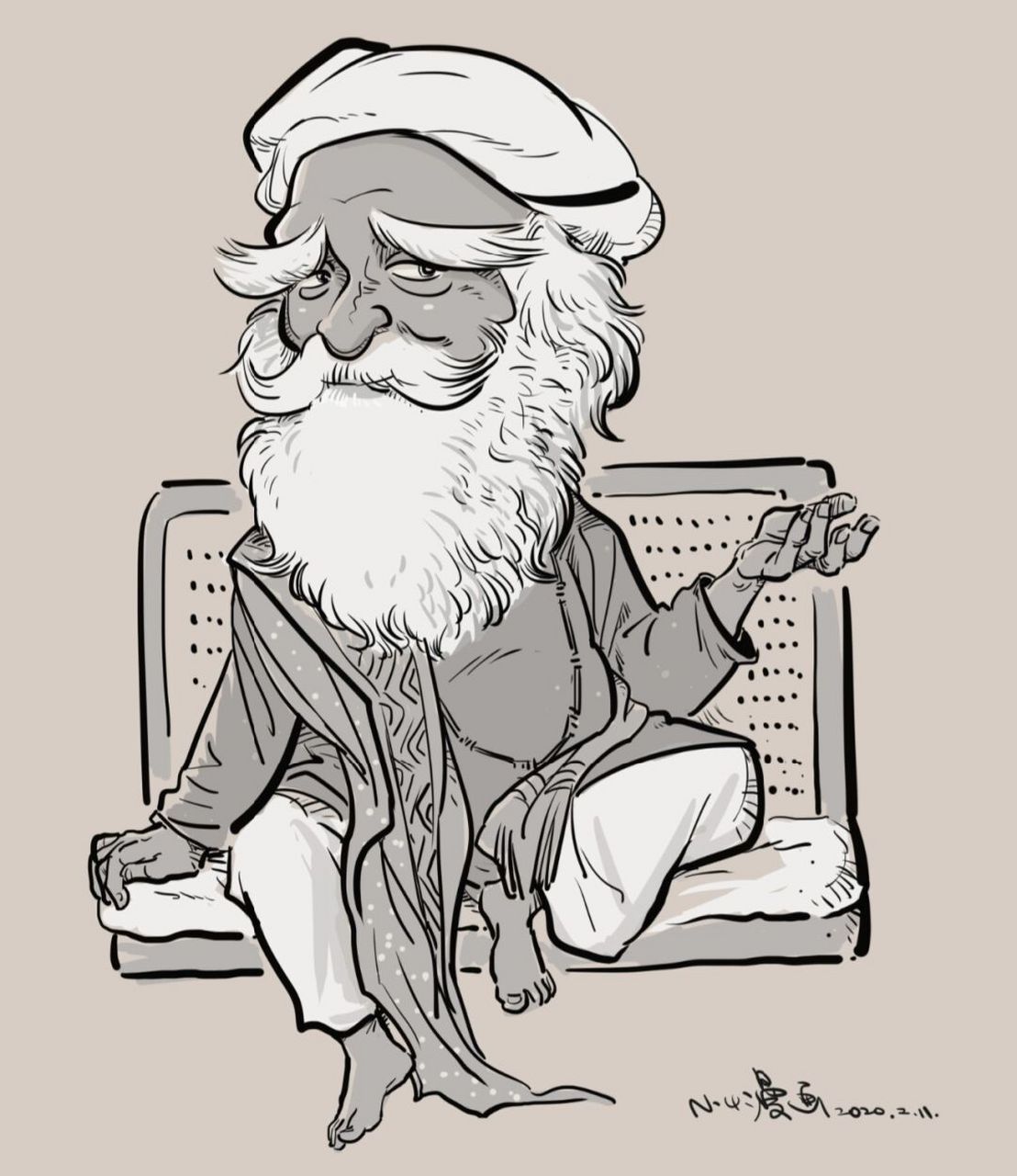 画一个印度智者萨古鲁 萨古鲁(sadhguru)全名:萨古鲁·加吉·瓦殊戴夫