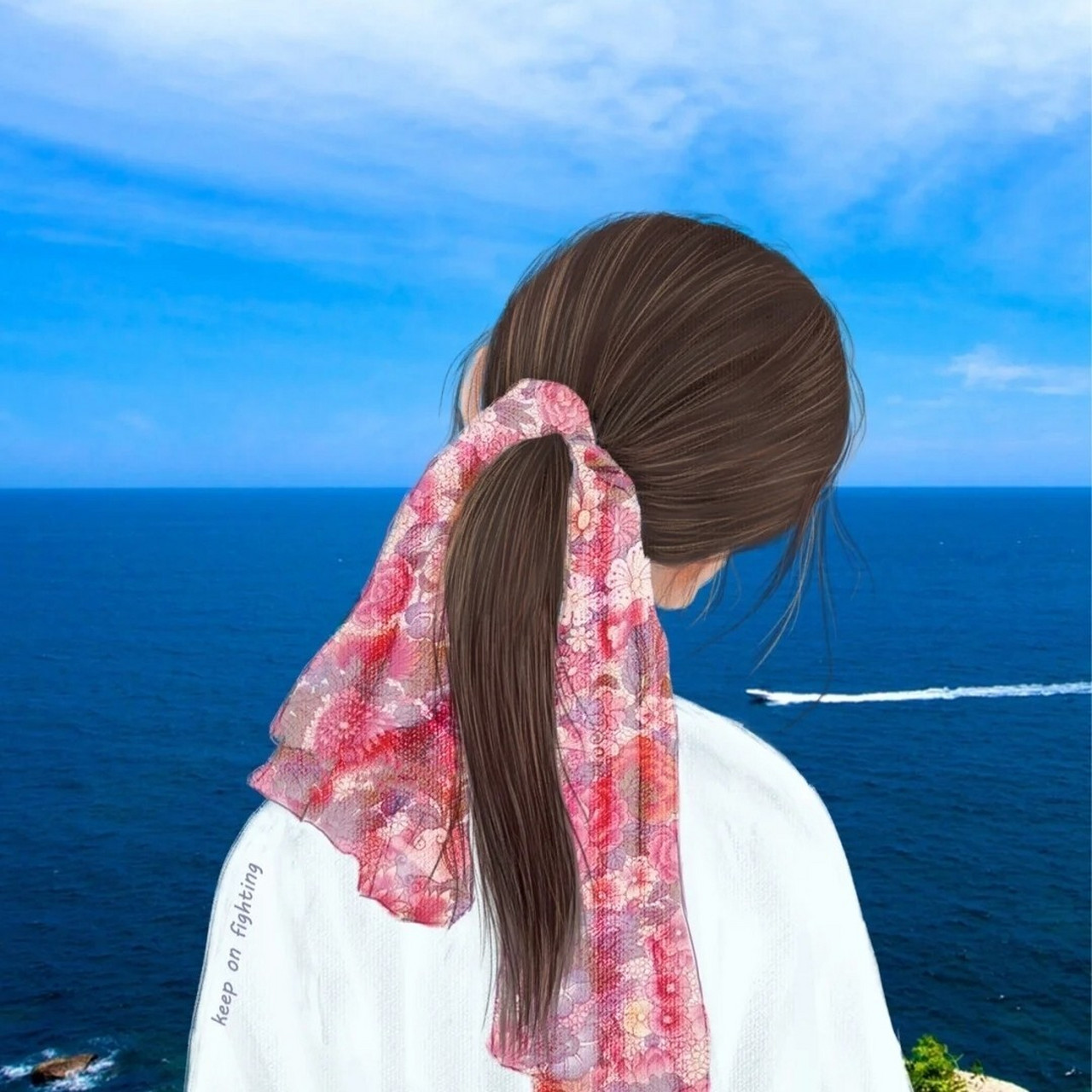 女生背影头像|面对天空和大海与自己和解 "一本书重新读一遍会有新的