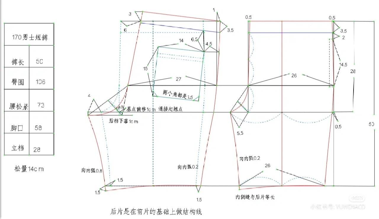 120男童短裤裁剪图图片