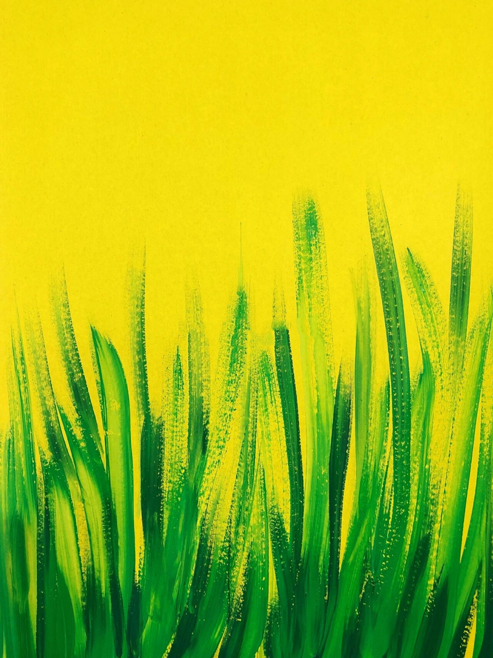 儿童水粉画——《薰衣草》(含步骤) 水粉颜料画 工具:黄色卡纸,水粉