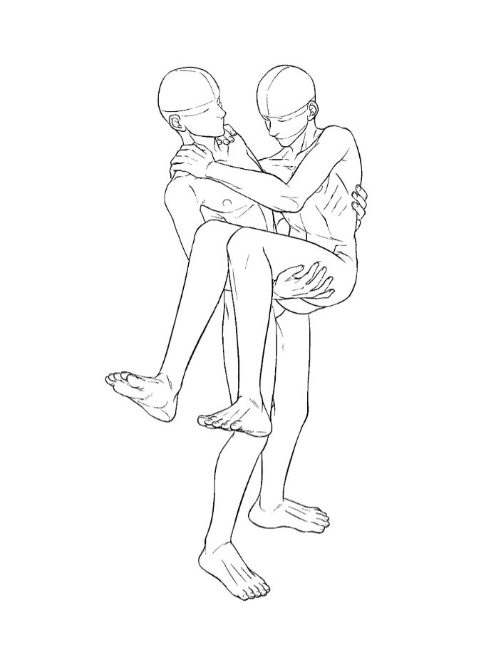 【双人素材】公主抱画画素材模版