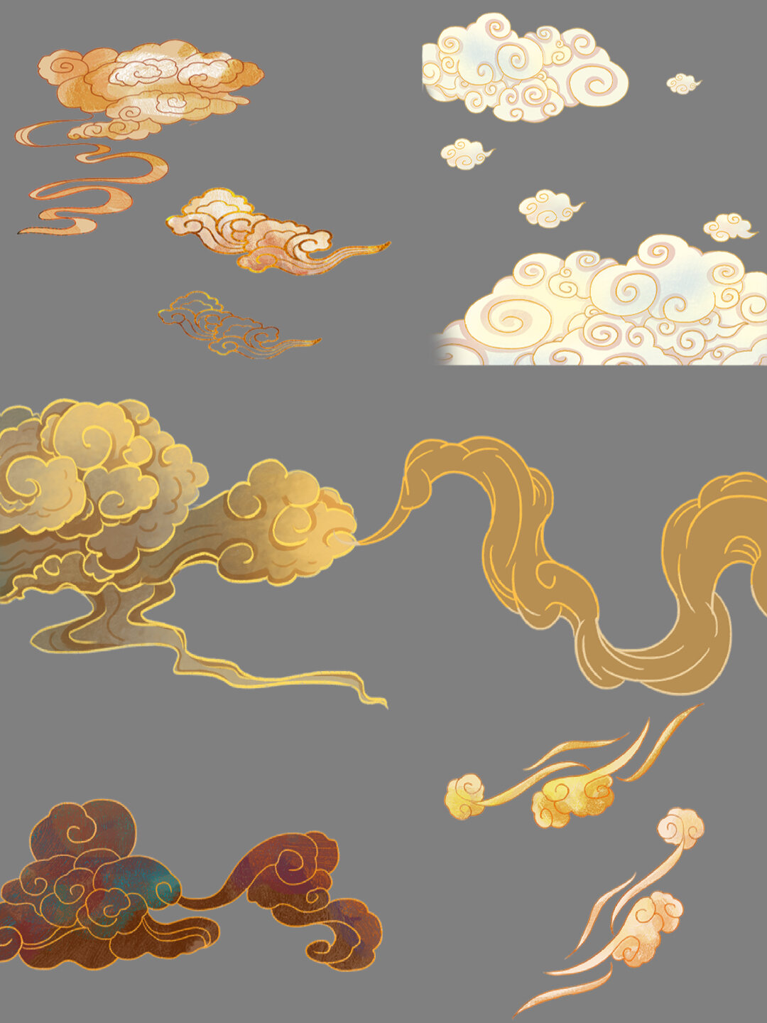 👉png免扣元素☁️国潮敦煌云朵