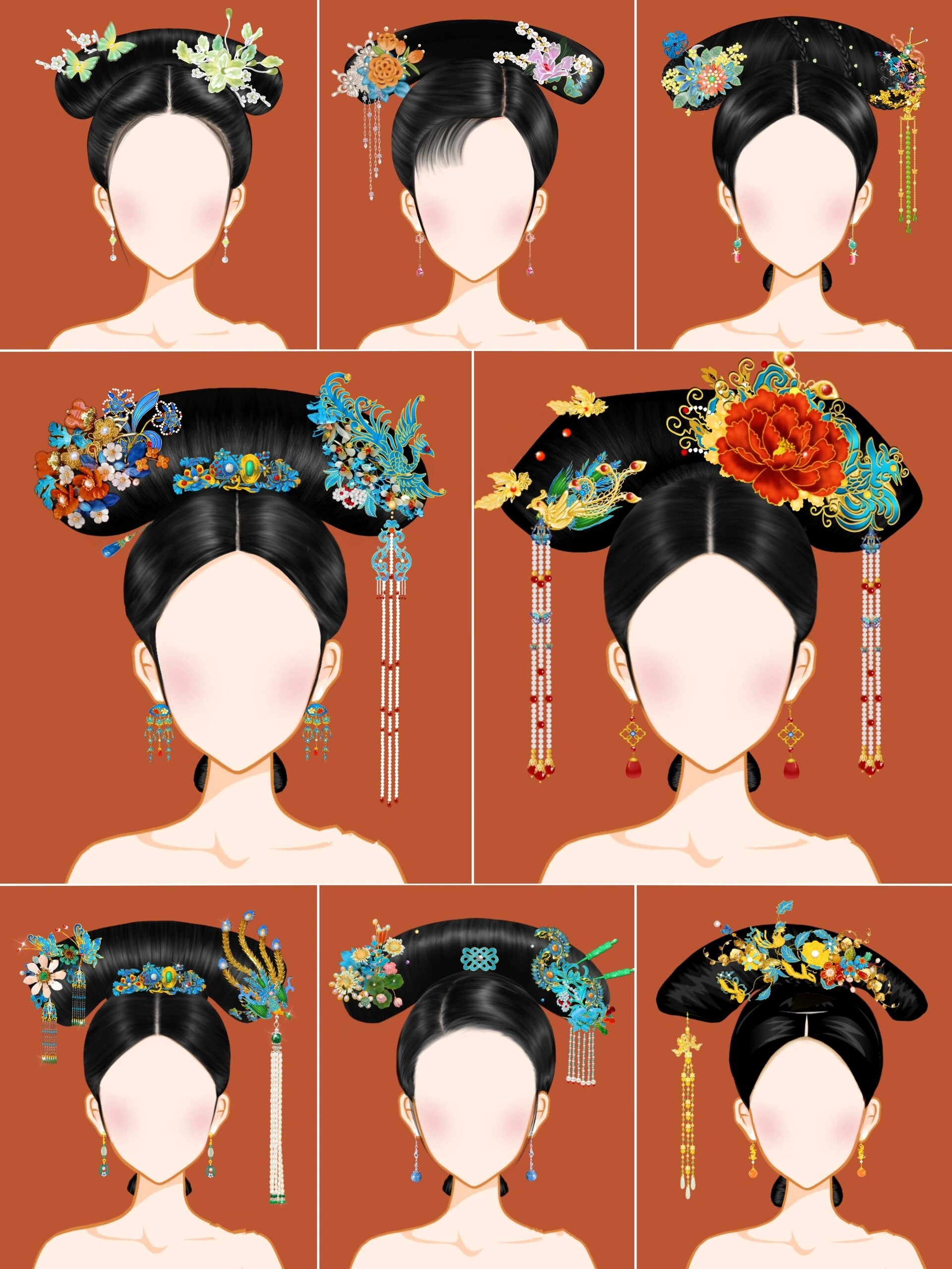 清朝后宫位分造型61不对称旗头搭配篇